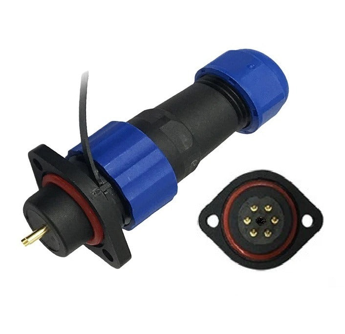 Male + chassis connector - 24V - waterdichte kabelverbinder - 6 aderig - IP68 Male + chassis connector - 24V - waterdichte kabelverbinder - 6 aderig - IP68